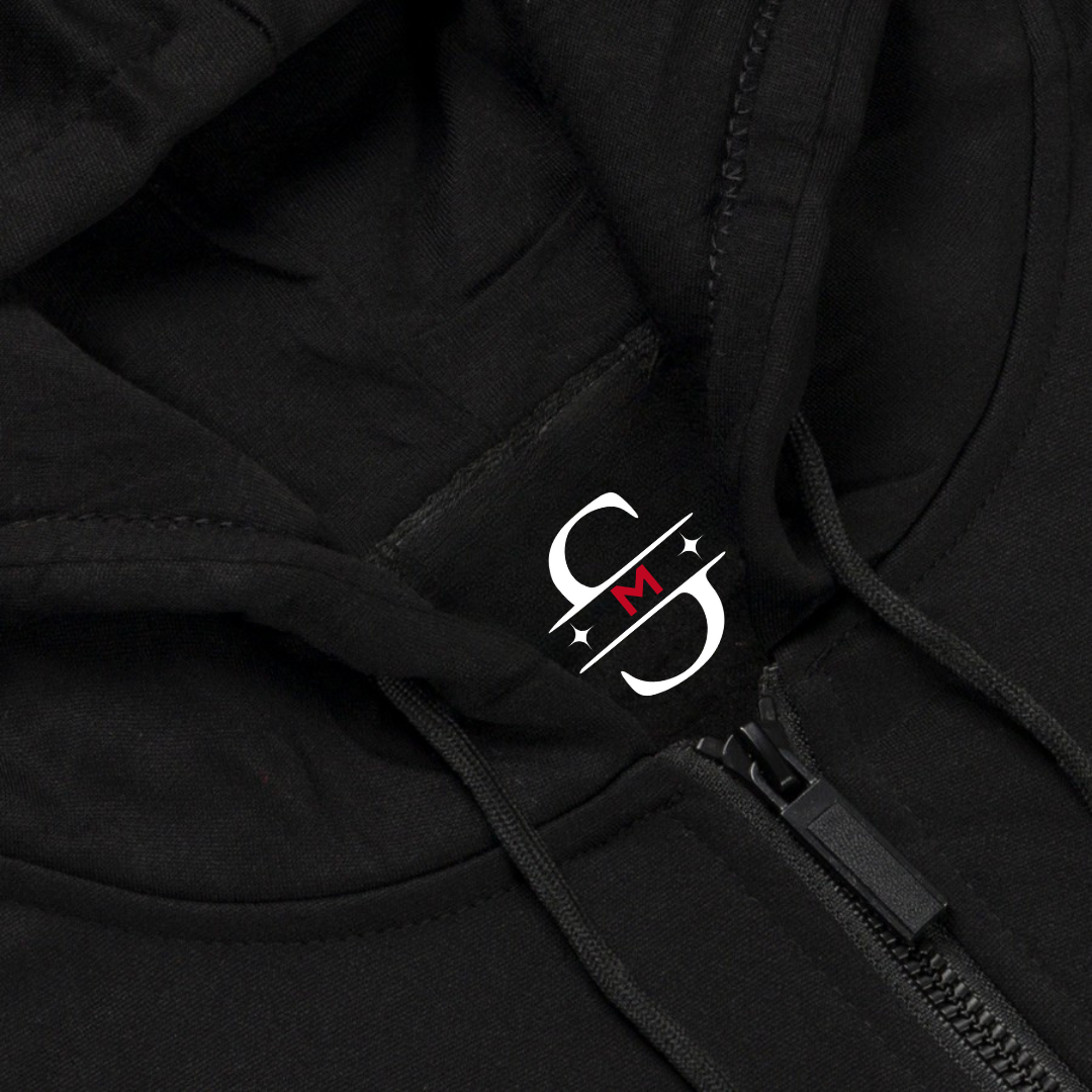 Stars on the Street "Lightning Strike" Design Zip Up In Black