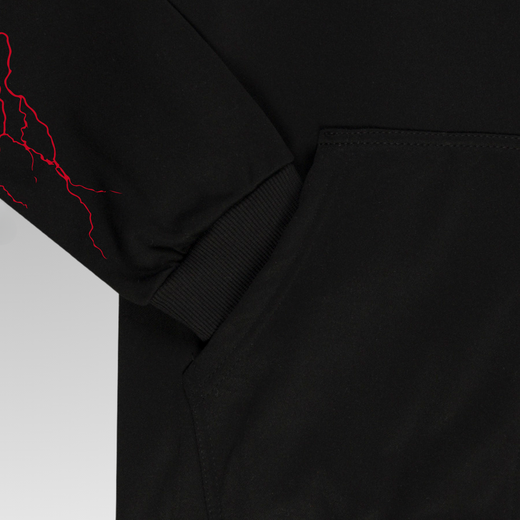 Stars on the Street "Lightning Strike" Design Zip Up In Black