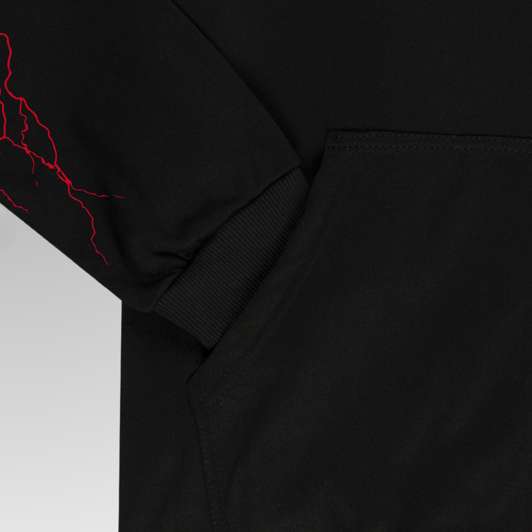 Stars on the Street "Lightning Strike" Design Zip Up In Black